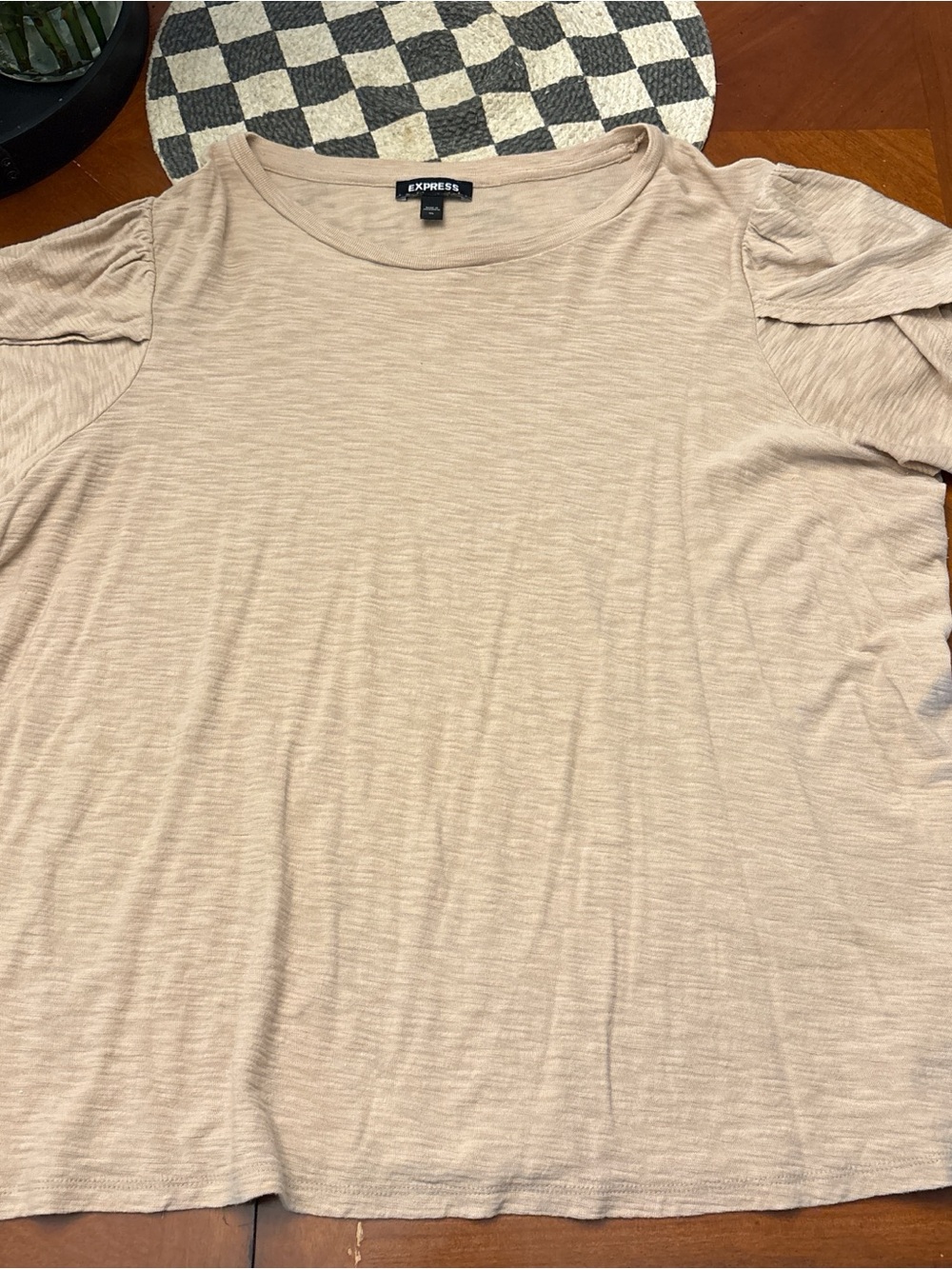 Express Women's Beige Short Sleeve Top